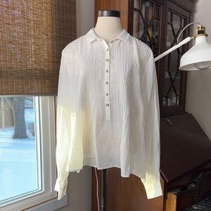 Anthropologie • Pilcro pleated detail blouse size L